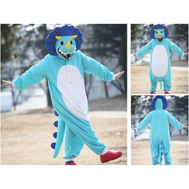 Lifeye Adult Triceratops Pajamas Animal Cosplay Costume Blue