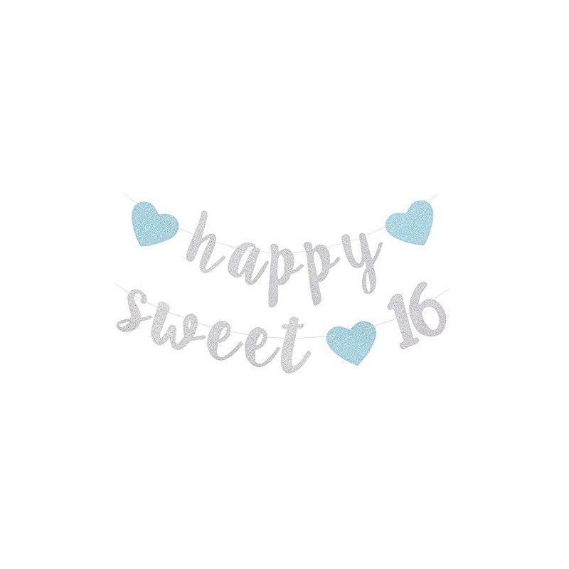 Happy Sweet 16 Banner 16th Birthday Party Sign Decoration Bunting
