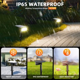 LEREKAM Solar Spot Lights Outdoor Landscape Lights, 40 LEDs Solar Landscape Spotlights Outdoor Waterproof Auto On/Off Garden Lights, Outdoor Lights for Yard Palm Trees Driveway Patio Pool
