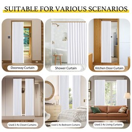 NICETOWN Blackout Curtains for Bathroom Privacy, Thermal Insulated Light Blocking Noise Reducing Accordion Curtain Drapes for Bedroom and Living Room, 1 Panel, Pure White, 38 x 80 Inch Length