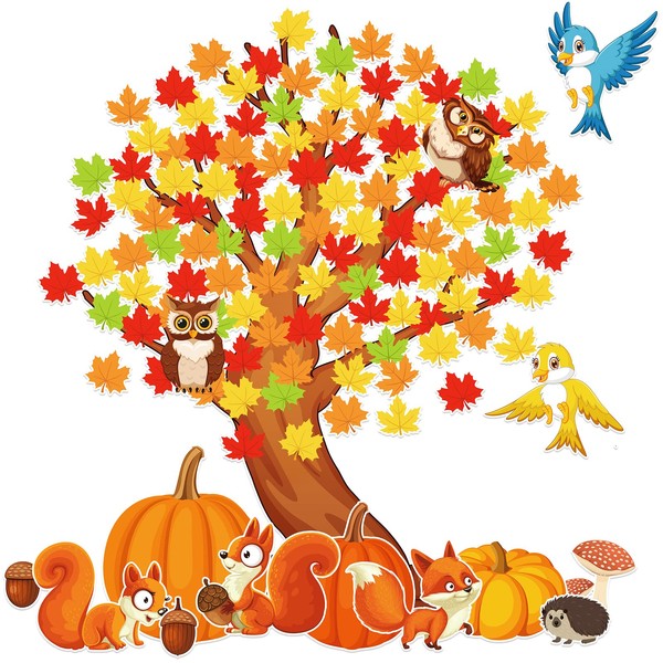 155 Pieces Fall Tree Bulletin Board Decorations Classroom Tree Bulletin