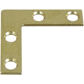 Liberty Hardware Brainerd B56030G-PB Brass Plated 3" Flat Corner Corner Brace Pack of 4
