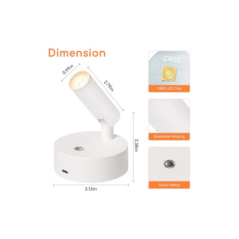 URTOM Wireless LED Spotlight Indoor with Remote Up Lights Indoor