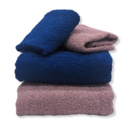 Generico Marta Marzotto Martissima High Quality Towel Set - Face + Guest Towel - 100% Cotton (Blue-Pink, Set 2+2)