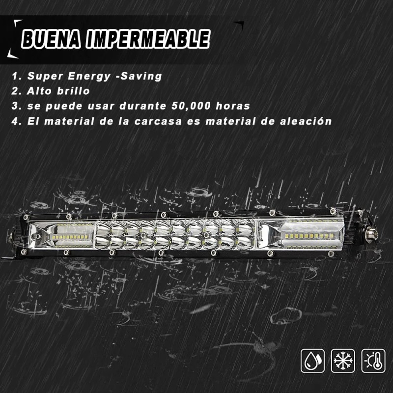 Barra Slim 40 Led 120w 13pulgadas Blanco Ambar Estrobo