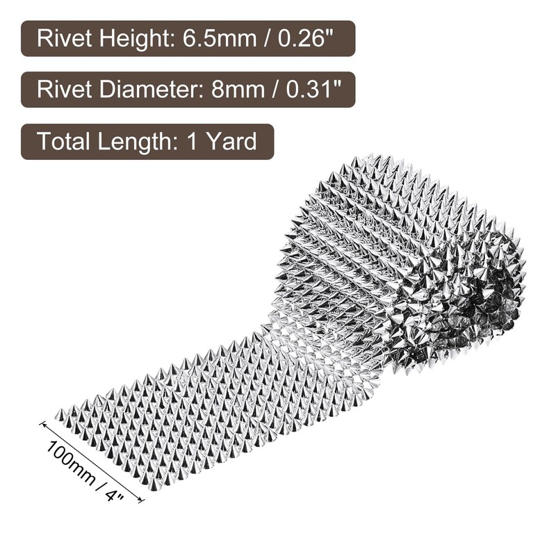 sourcing map 1 Yard Sew Stitch on Cone Spikes Studs,