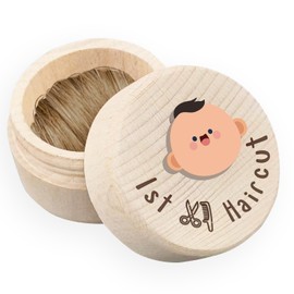 Fetal Hair Collection Wooden Box, Baby Keepsake Box for First Hair, Wooden Hair Box, Cute Lost First Haircut Keepsake Holder, Baby Toddler Hair Case for Baby Shower Birthday Gift for Boy