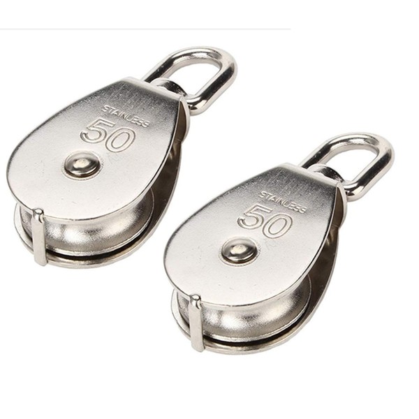 [Health Lief] Stainless Steel Pulley Cargo Transport Lifting SUS304 18-8 Stainless Steel Nominal 2 Piece Set
