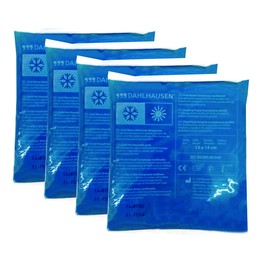Set of 4 Hot/Cold Compresses – Cooling Gel Cold Pack 11 x 14 cm Incl. Topical Wound Cleanser and Antisept Tupfer