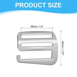 PATIKIL G Hook Webbing Slide Buckles 32mm, 1 Pair Metal G Hooks Webbing Buckles Clips Adjustable Buckle for Backpack Luggage Straps Webbing Outdoor Belt Hardware, Silver