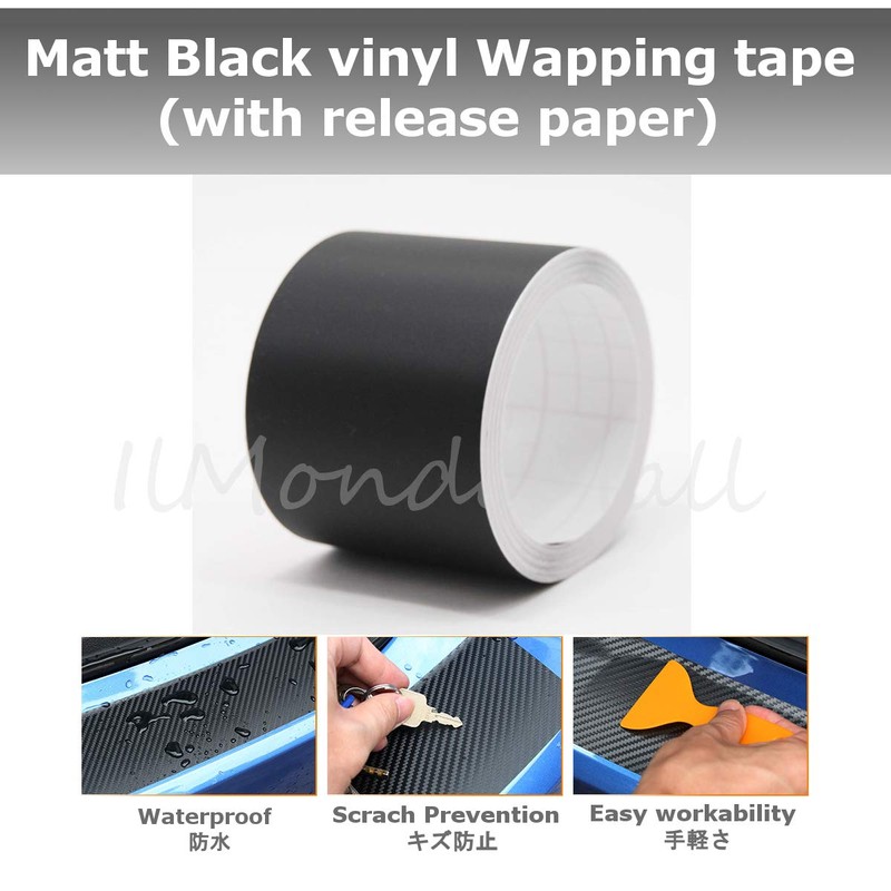 Ilmondomall Matte Black Step Bumper Protective Racing Stripe Tape Wrapping