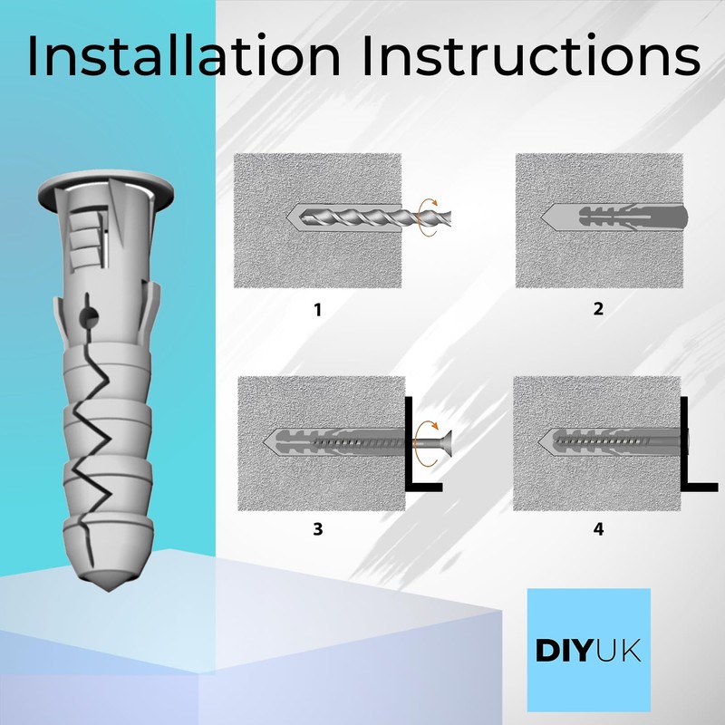 M6 x 30mm Wall Plugs (Pack of: 40) Expansion Screw