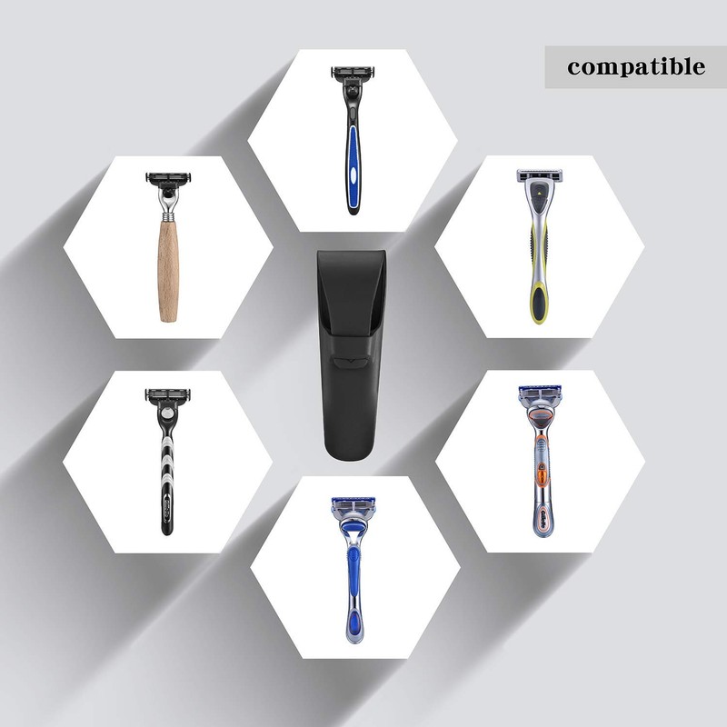 Razor Protector Case, Portable Male Razor Box, Blade Holder, Shaving