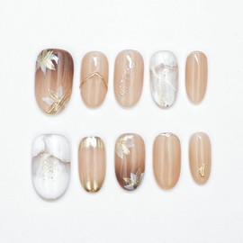 farfarflame Handmade Nail Tip, Short, Medium, Popular, Japanese Style, Oval 3D Diamond, Glossy, Stylish, Cute Design, Flower Viewing, Fireworks Displays, Graduation, Kindergarten Entrance