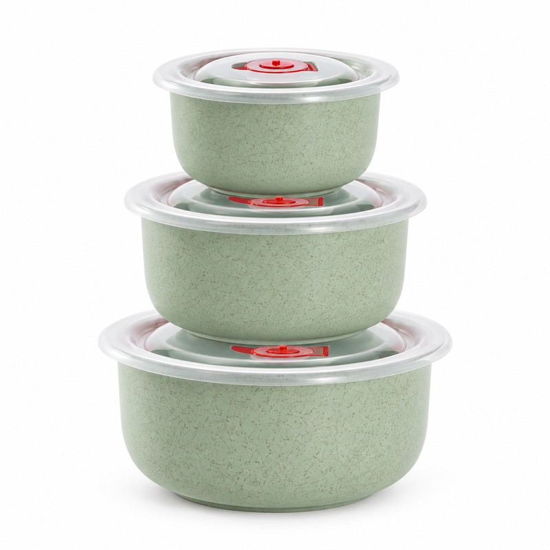 3-Piece Wheat Straw Food Storage Bowl Set for Meals –