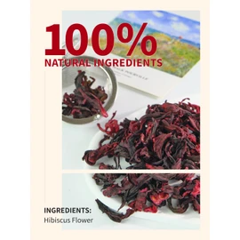 TeeLux Hibiscus Tea Loose Leaf, Dried Hibiscus Flowers Herbal Tea, Cut & Sifted, Refreshing Tart Flavor, Caffeine Free, Hot & Iced Tea, 16oz