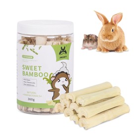 JONSΛNTY 25-30 PCS 360g Natural Sweet Bamboo, Chew Toys for Rabbit, Guinea Pig, Hamster, Chinchilla, Bunny, Rat, Teething Toy for Small Animal