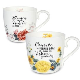 Könitz Gardening Red & Yellow Flowers Set of 2 Cups