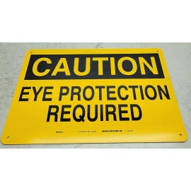Brady 95329 Caution Eye Protection Sign 10" Height 14" Width Plastic Rectangle