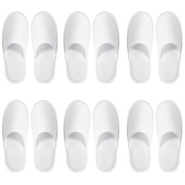 SENJUNSAFE 6Pairs disposable slipper disposable slippers for guests hotel slippers spa slippers Pack for Hotel, Spa, Travel, Shoeless Home, White Closed Toe (US Men Size 10, Women 11)