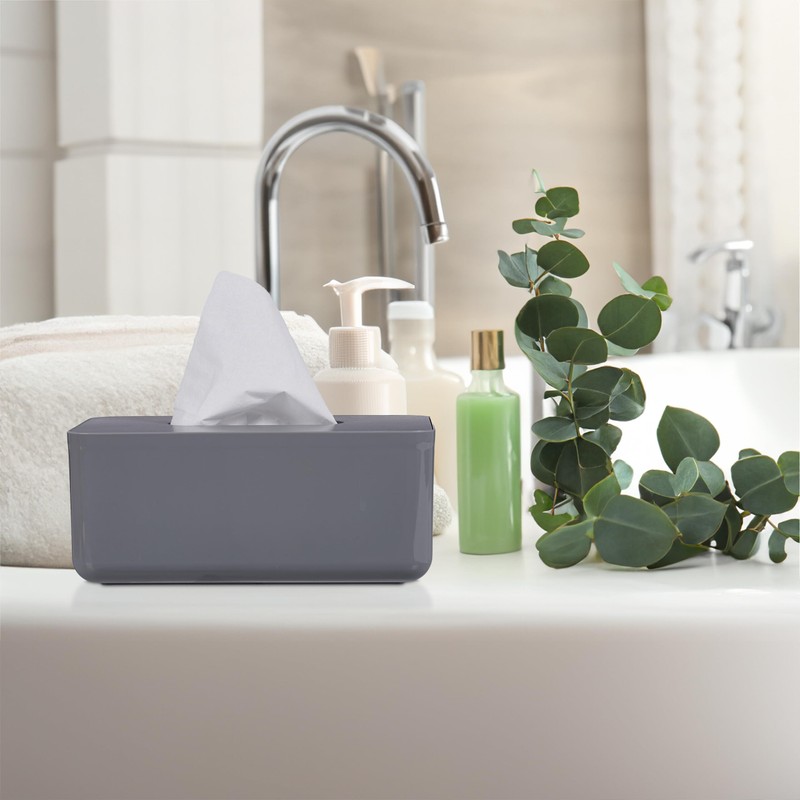 Relaxdays Tissue Box with Bamboo Lid for Bathroom, Tissue Box,
