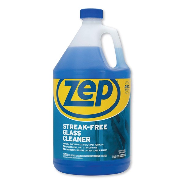 Zep Commercial ZU1120128EA Streak-Free Glass Cleaner, Pleasant Scent, 1 gal Bottle