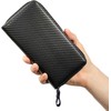Toyooka Koubou 4013-01 Men's Carbon-Style Long Wallet with Separate Coins,