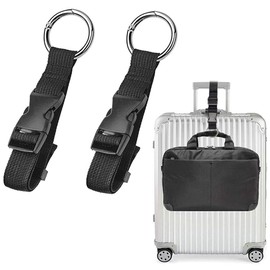 2 PCS Adjustable Luggage Strap with Hooks and O-Buckle Heavy Duty Baggage Suitcase Belt Anti Theft Jacket Gripper Holder Travel Accessories for Luggage Baggage Suitcase
