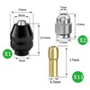 16PCS Drill Chuck Collet Set for Dremel, 0.8-3.2mm Replacement 4486