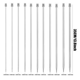Knitting Needles Set, 11 Pairs Stainless Steel Straight Single Pointed Long Knitting Needles Kits 2.0mm /2.5mm /3.0mm /3.5mm /4.0mm /4.5mm /5.0mm /5.5mm /6.0mm /7.0mm /8.0mm