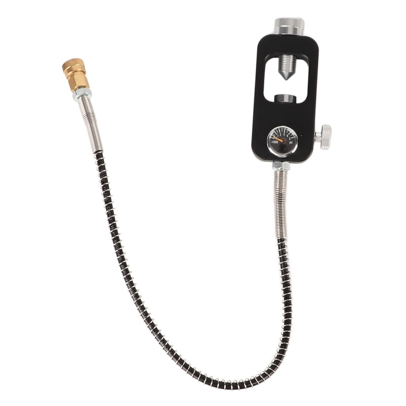 Diving Tank Refill Adapter with Gauge Hose Aluminium Alloy Durable