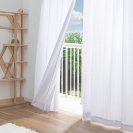 Teijin Lace Curtains, 39.4 x 78.0 inches (100 x 198 cm), Set of 2, White, Made in Japan, Strongest UV Protection, 99% Shield, Image Blocking, Invisible from Outside at Night, Privacy, Heat Shield,