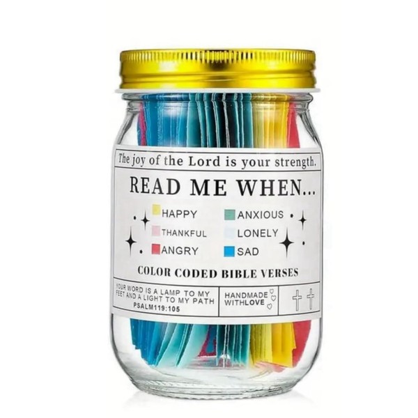 Bi/ble Verses in A Jar,Portable Bi/ble Verses Prayer Cards Mini