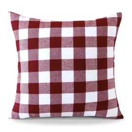 Ohok Decorative Vintage Cushion Cover, Polyester Linen Plaid Decorative Cushion Covers, Decorative Sofa Cushion, Couch Cushion Cover Set for Bedroom, Living Room, Sofa, Couch, Car (50 x 50 cm, 1