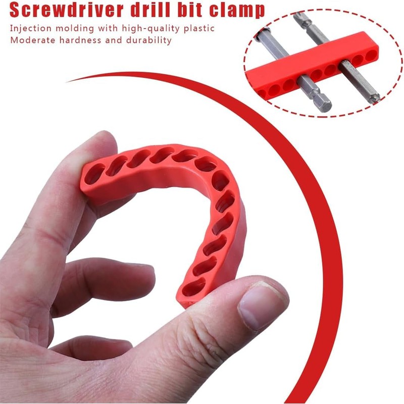 Telituny 12 Hole bit Holder, red 5 Pieces 12 Hole