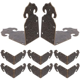 SHERCHPRY 8 Protectores De Esquinas De Metal Vintage Soportes De Esquina Decorativos para Joyeros Y Cajas De Madera Fácil Instalación Protección para Bordes En Baúles Y Cajas