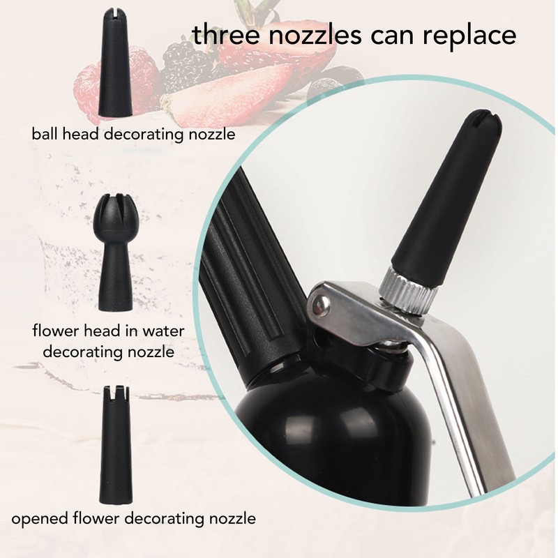 Whipped Cream Dispenser Aluminum Stainless Steel Plastic 500ml Cream Whipper