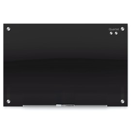 Quartet Glass Whiteboard, Magnetic Dry Erase White Board, 24" x 18", Black Surface, Infinity (G2418B)