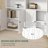 Shintenchi Bookshelf, Industrial Bookshelves and Bookcases with Doors Floor Standing