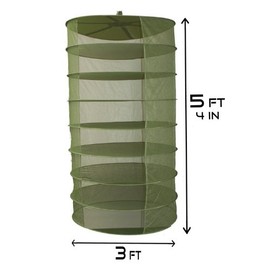 Grow1 Drying Rack 8 Layer Harvest Drying Net, 3ft Collapsible Mesh Dryer, Plant Hydroponics 1-Piece Dry Net, Green
