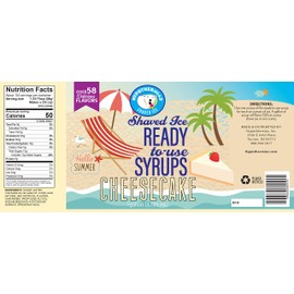 Hypothermias Cheesecake Snow Cone Syrup & Hawaiian 🍧 Flavor Syrups 🌺 coffee, icee slushie, soda stream flavored syrups for drinks 🍹 100% Pure Cane Sugar, NO CORN SYRUP Ready To Use Gallon (128 Fl. Oz)