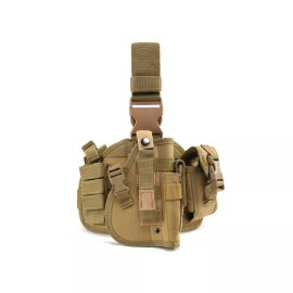 Unbranded Tactical Airsoft Pistol Gun Right Drop Leg Thigh Holster Adjustable Pouch Bag US - Khaki