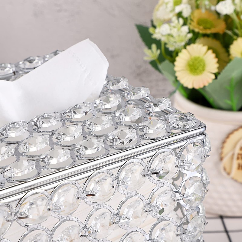 SUMTree Crystal Household Cube Facial Tissue Box Holder, Square Tissue