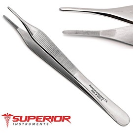 Dental Adson Dressing Tweezers Forceps Serrated Tip Picking Pliers Instruments