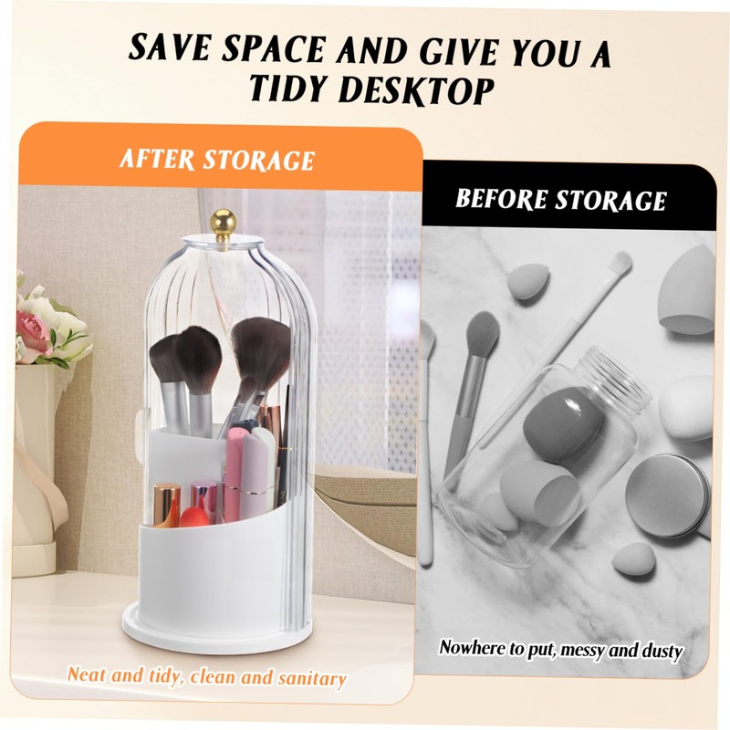 Mikinona Rotating Pen Holder Makeup Brush Storage Box Makeup Brush