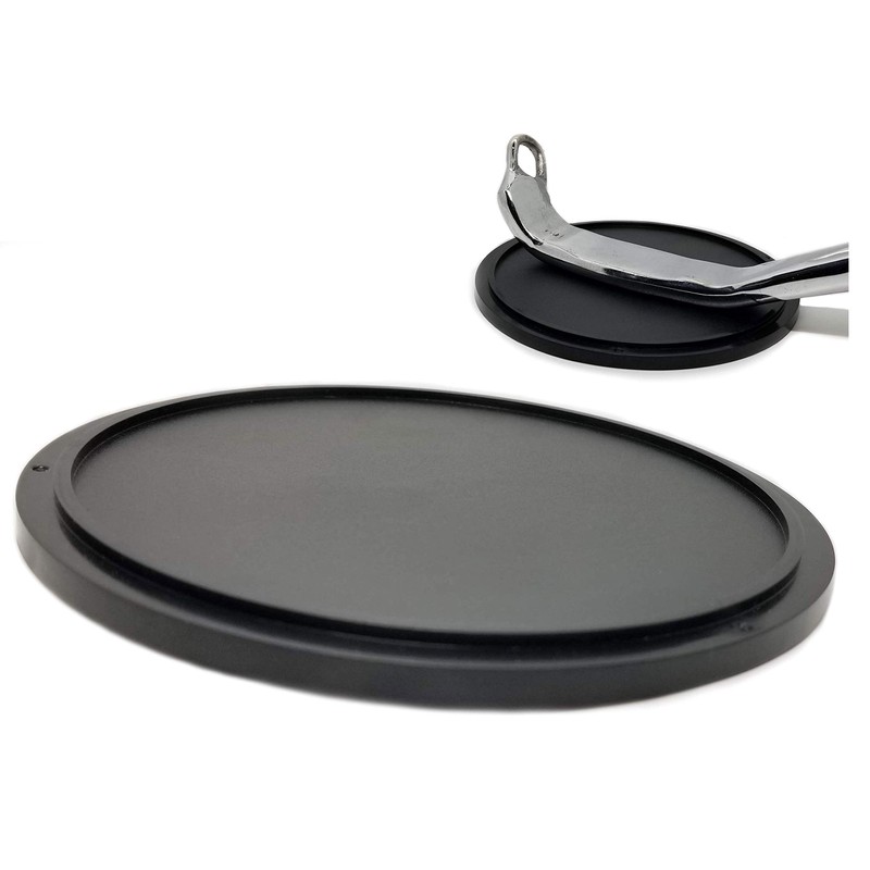 Motorcycle Kickstand Pad. Universal Fit. (Large) (Black)