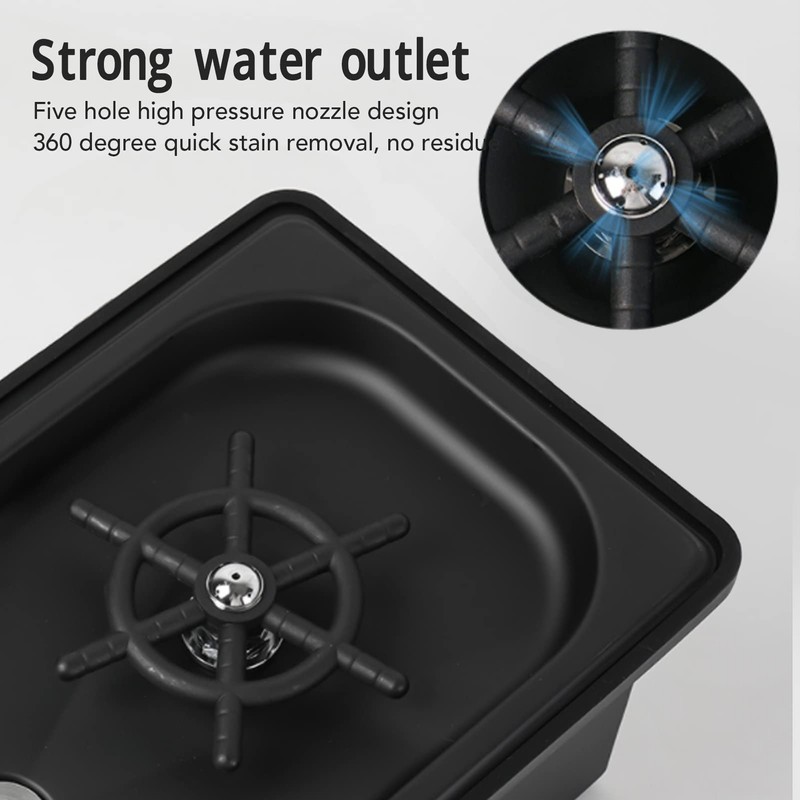 Focket Pitcher Rinser, Stainless Steel Kitchen Sink Glass Rinser with