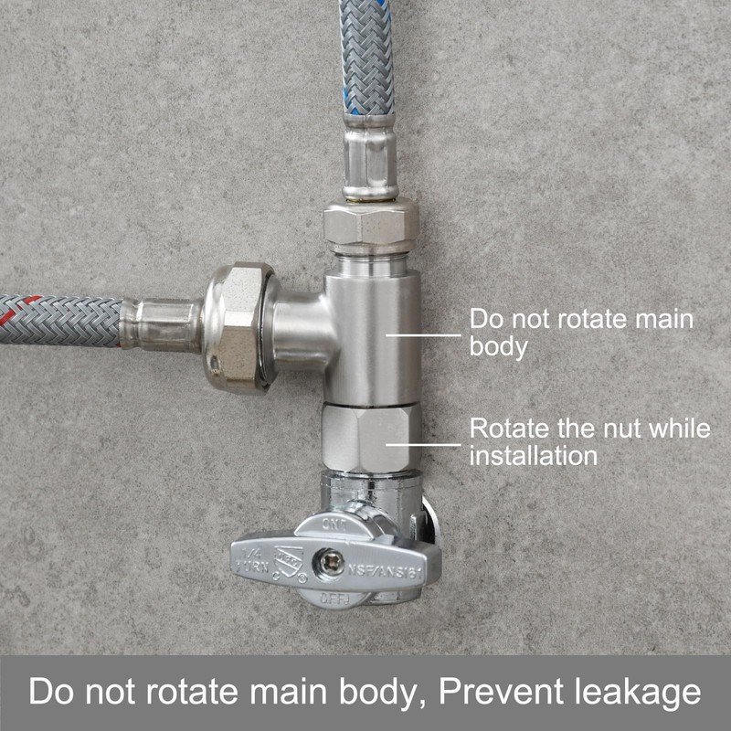 Tecmolog Add On Tee Fitting Stainless Steel Toilet Water Supply