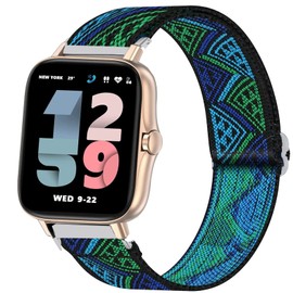 Compatible for ANDFZ Smartwatch Band, Lamshaw Stretch Elastics Nylon Adjustable Replacement Strap Compatible for ANDFZ T42 1.72/KASEEMI T42 Smartwatch/OUFUNI 1.7 T42 Smartwatch (Blueprint)