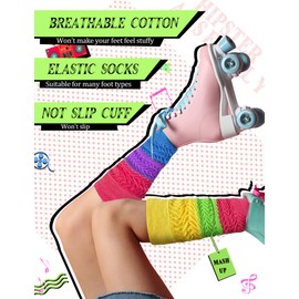 WILLBASIC 3 Pairs Neon Slouch Socks for Women, 80s 90s Neon Women's Leg Warmers Heavy Soft Extra Long Scrunchy Socks 80s Accessories for Women